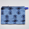 be a bag AA15, 1 rits (bovenvouw); tweezijdig bruikbaar liggend model van mooie indigo print